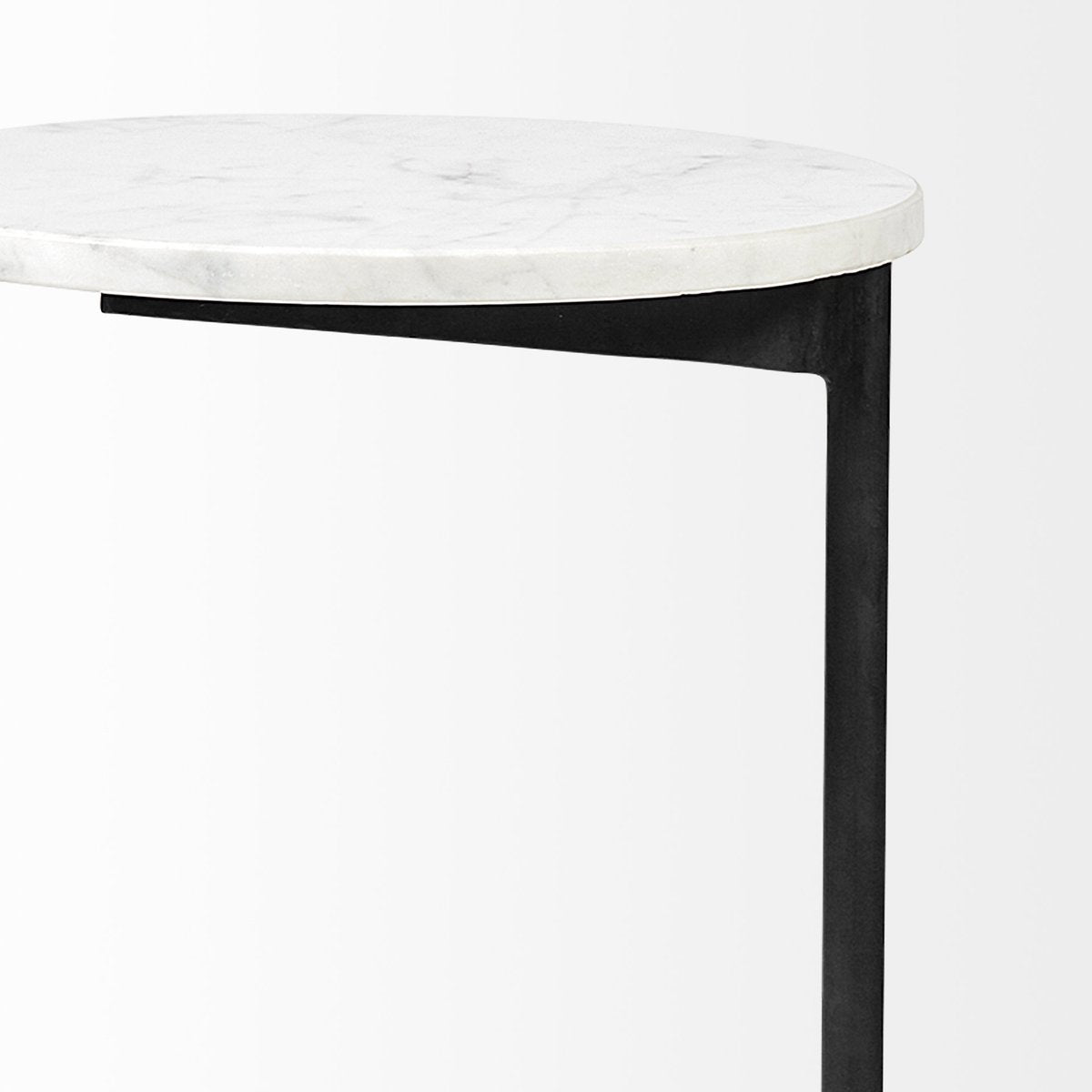 Mercana Ballatine White Marble Top Accent Table