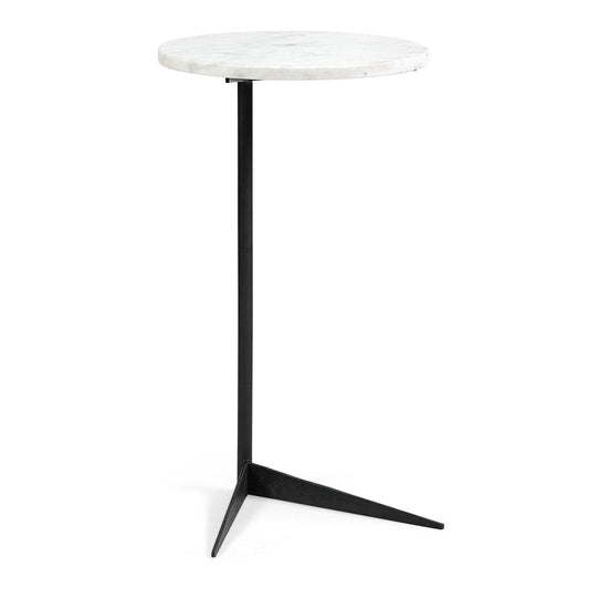 Mercana Ballatine White Marble Top Accent Table