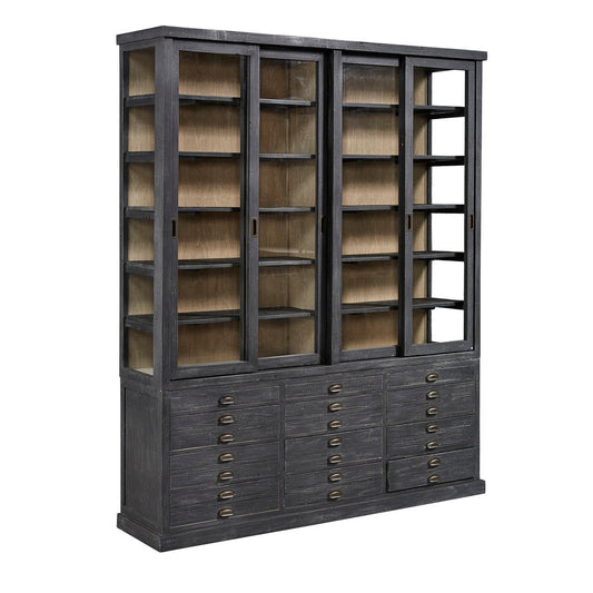 Balmoral Display Cabinet Black China Cabinet With Drawers-Buffets & Curios-Furniture Classics-Sideboards and Things