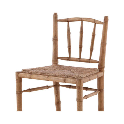 Bamboo Handwoven Rush Seat Counter Stool