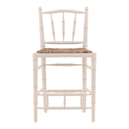 Bamboo Handwoven Rush Seat Counter Stool