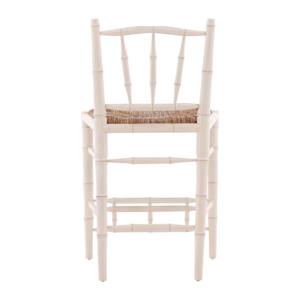 Bamboo Handwoven Rush Seat Counter Stool