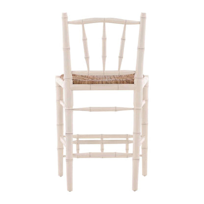 Bamboo Handwoven Rush Seat Counter Stool