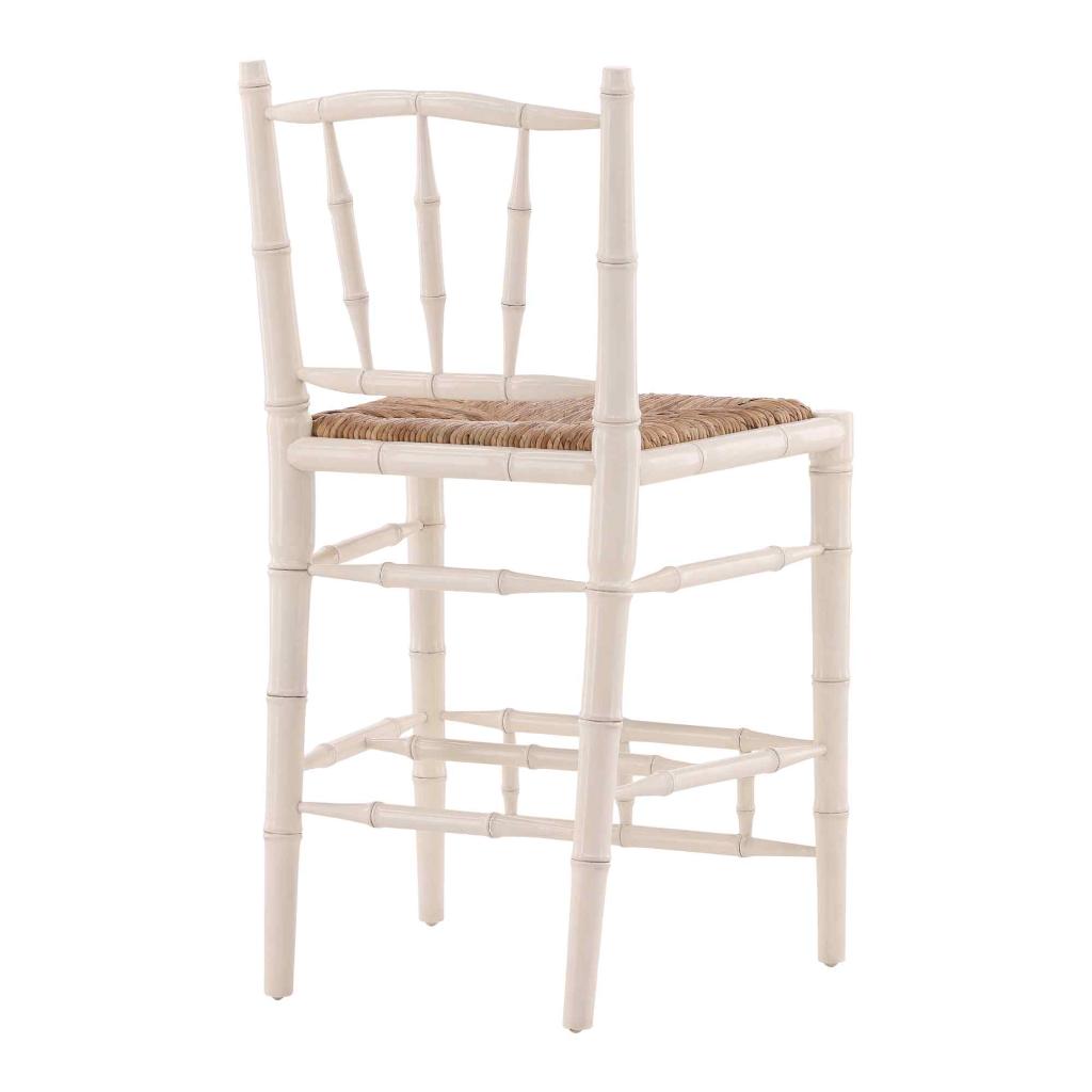 Bamboo Handwoven Rush Seat Counter Stool