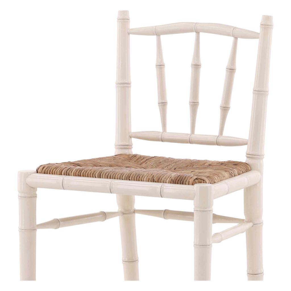 Bamboo Handwoven Rush Seat Counter Stool