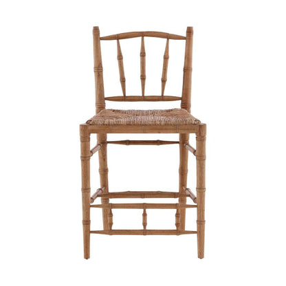 Bamboo Handwoven Rush Seat Counter Stool