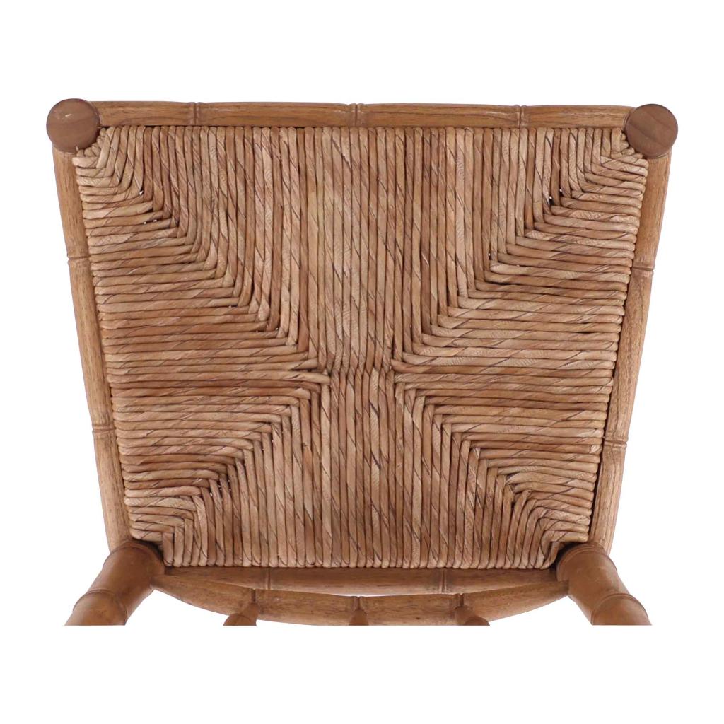 Bamboo Handwoven Rush Seat Counter Stool