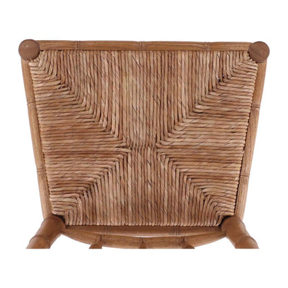 Bamboo Handwoven Rush Seat Counter Stool