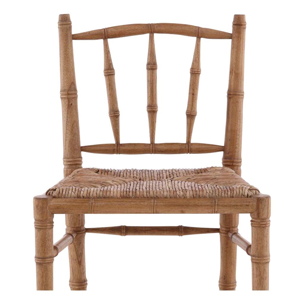 Bamboo Handwoven Rush Seat Counter Stool