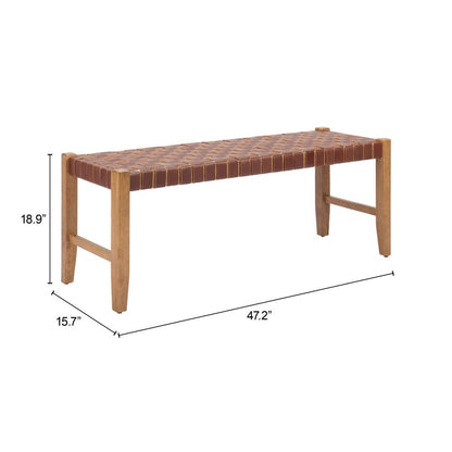 Zuo Modern Bandani Leather Bedroom Bench