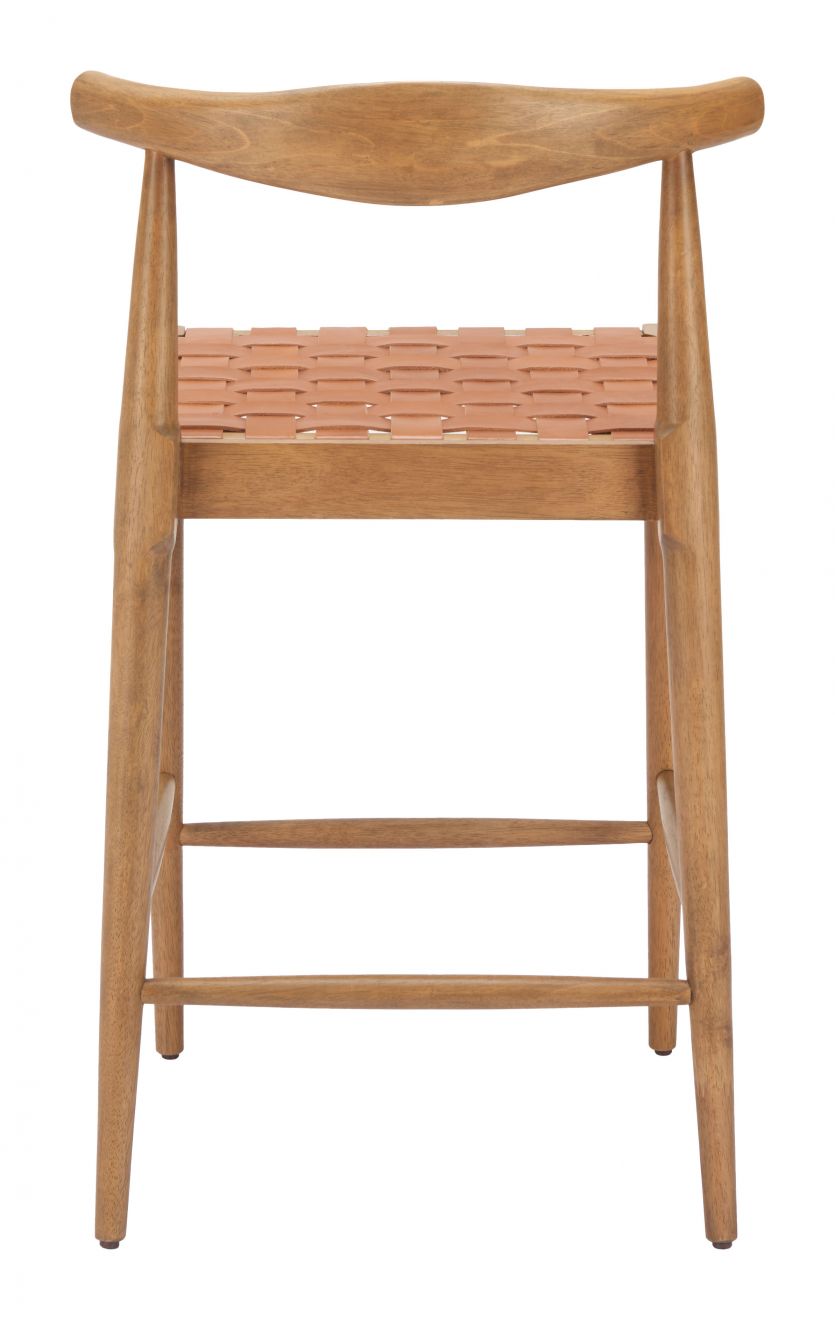 Zuo Modern Bandani Tan Leather Counter Stool