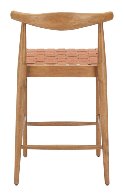 Zuo Modern Bandani Tan Leather Counter Stool