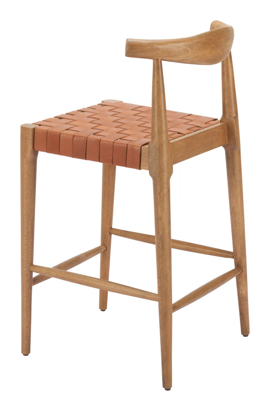 Zuo Modern Bandani Tan Leather Counter Stool