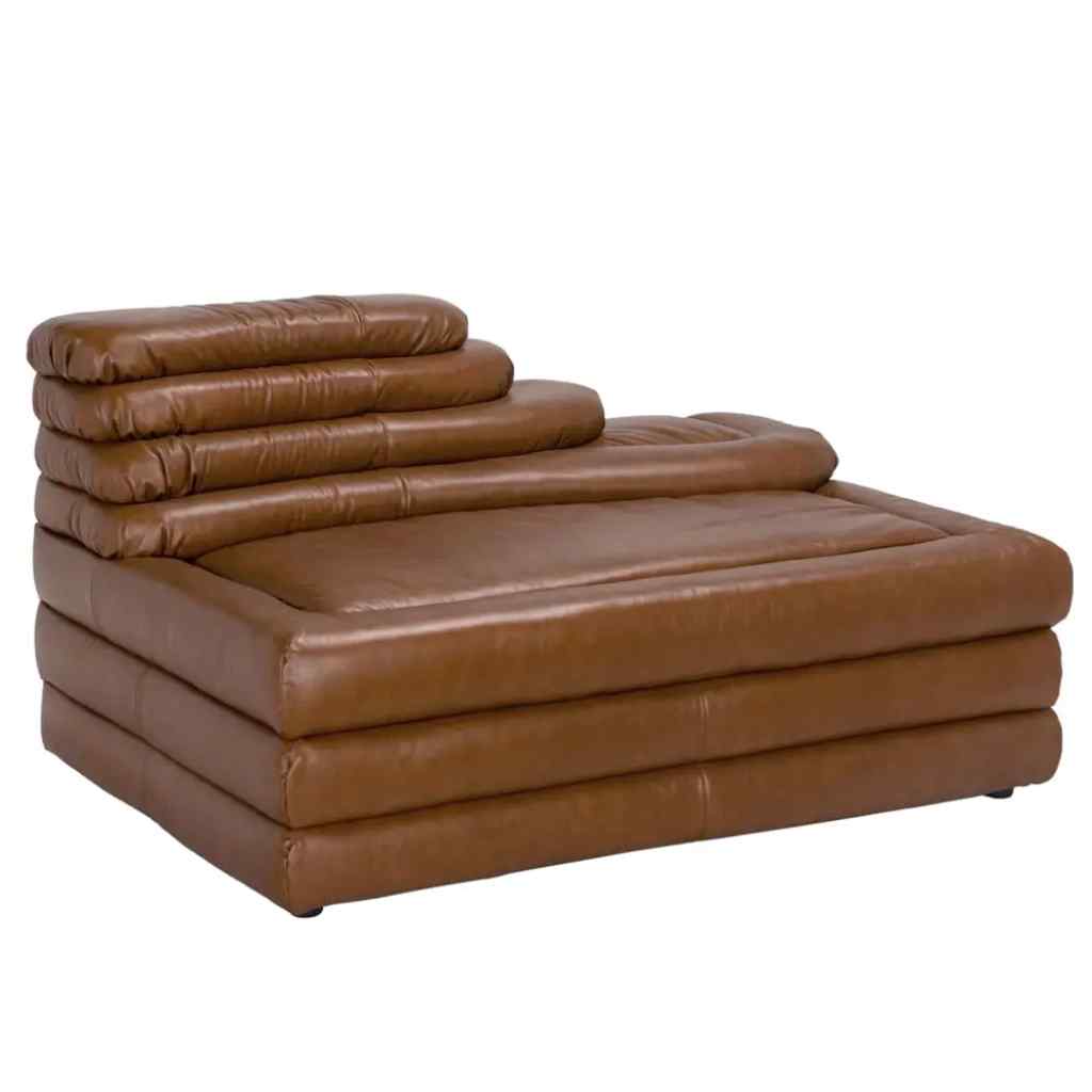 Bandera Roche Tan Leather Sectional Sofa