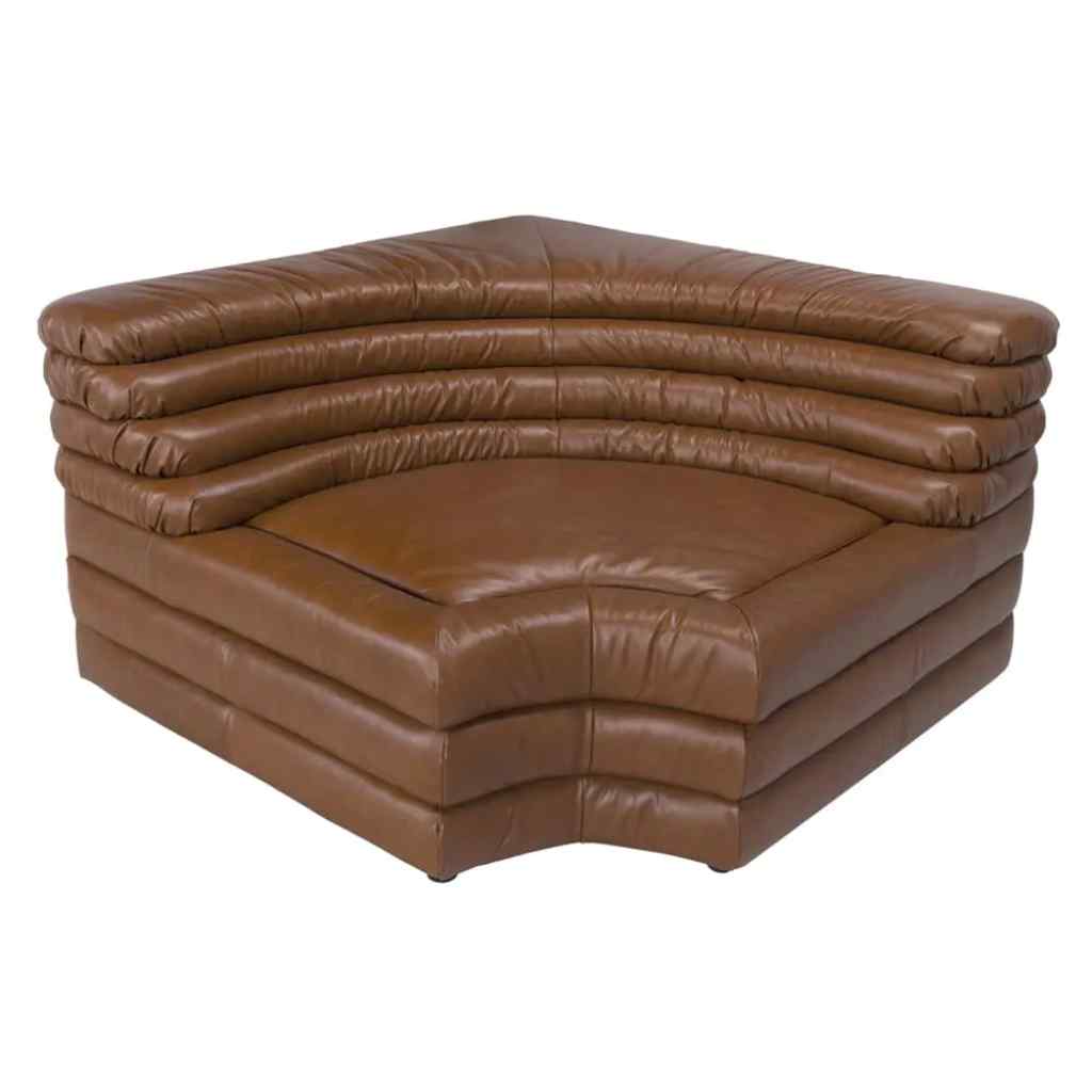 Bandera Tan Leather Sectional Sofa