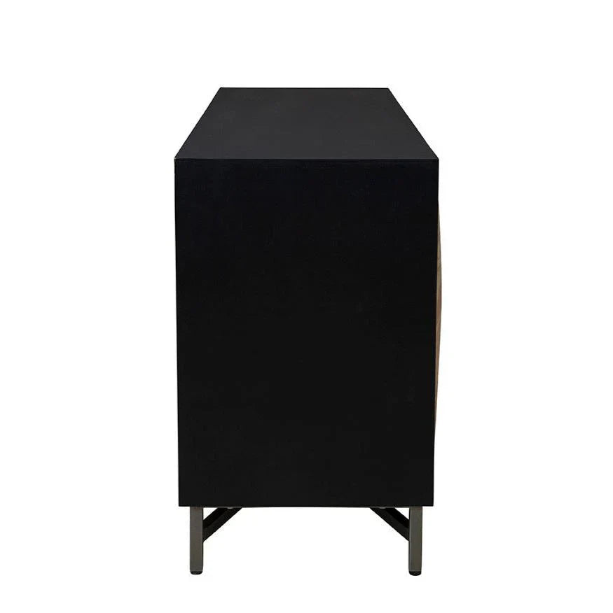 Banks Eye-catchy Designed Wooden Black Sideboard