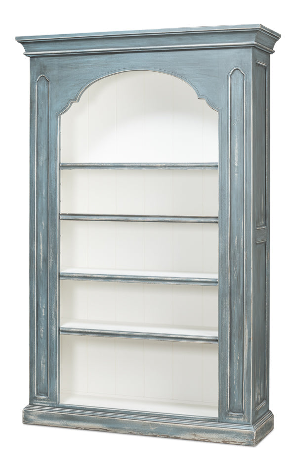 Banner Bungalow Display Bookcase Blue-Bookcases-Sarreid-LOOMLAN