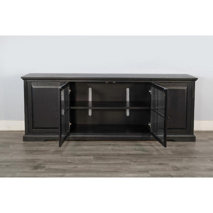 Sunny D Banning Two Doors Black Long Media Cabinet