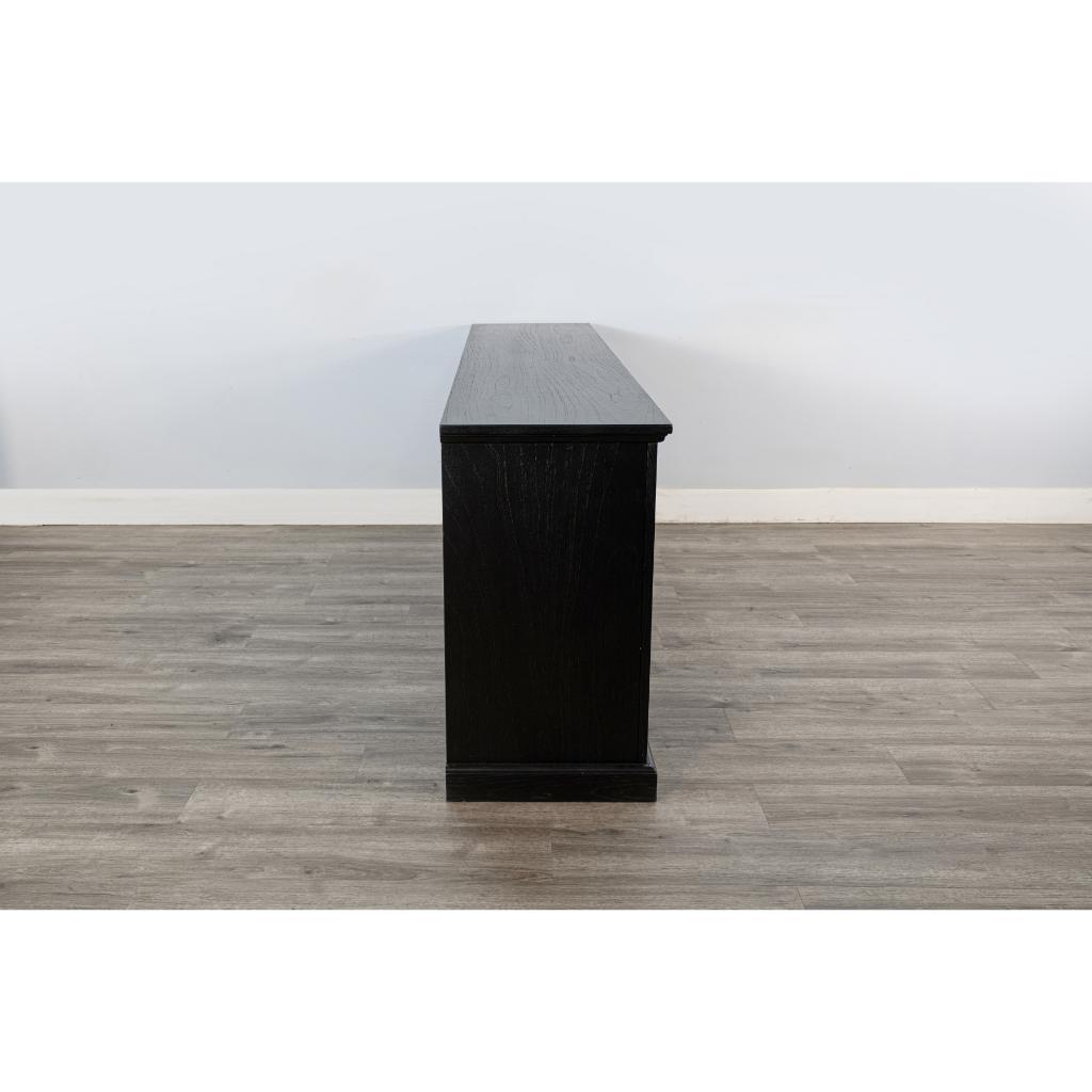 Sunny D Banning Two Doors Black Long Media Cabinet
