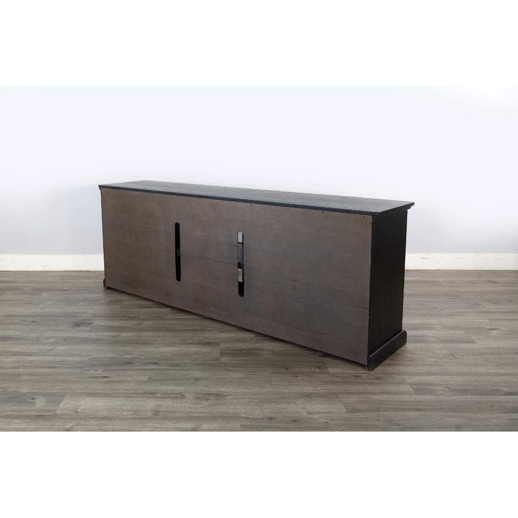 Sunny D Banning Two Doors Black Long Media Cabinet