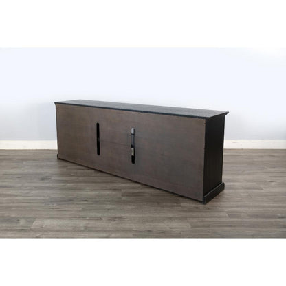 Sunny D Banning Two Doors Black Long Media Cabinet