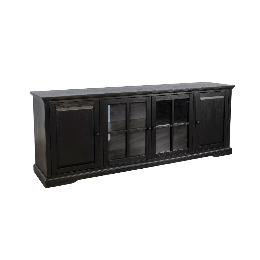 Sunny D Banning Two Doors Black Long Media Cabinet