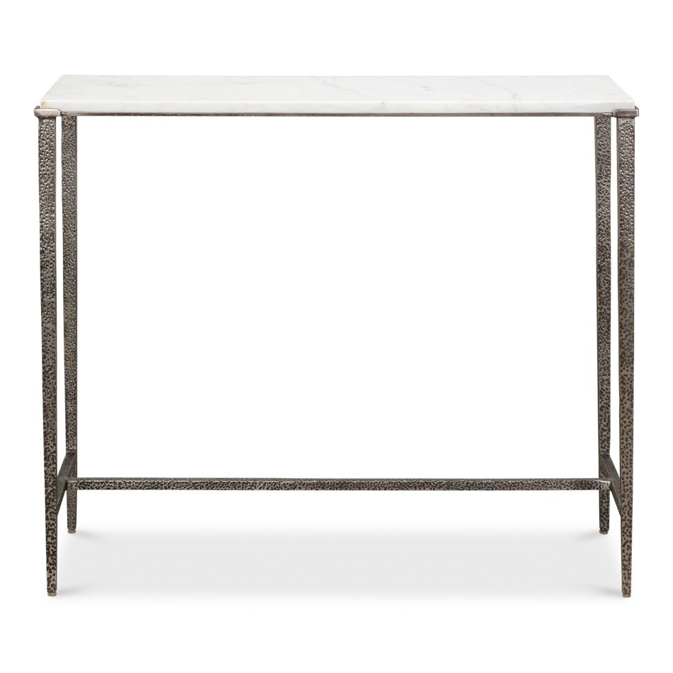 Banswara Console Table White Marble-Console Tables-Sarreid-LOOMLAN