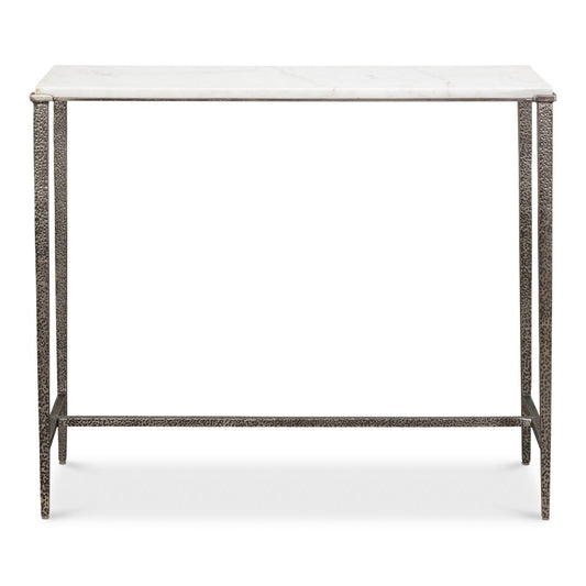 Banswara Console Table White Marble-Console Tables-Sarreid-LOOMLAN