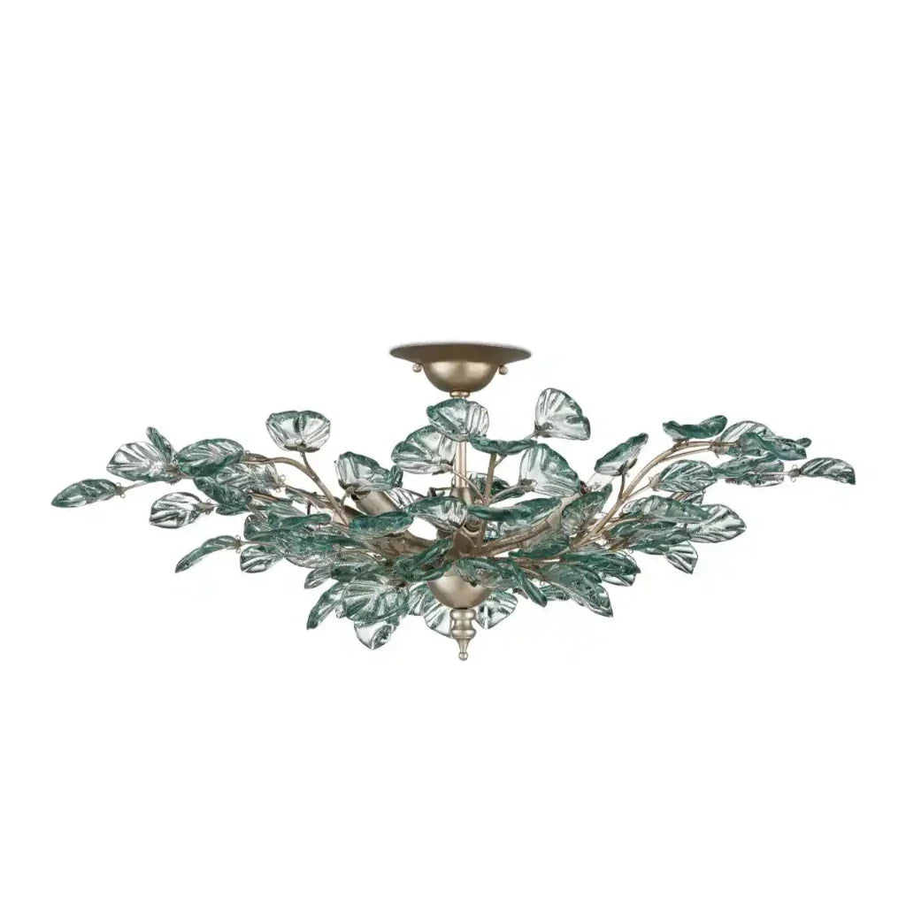 Baobab Wrought Iron Framed Glass Semi-Flush Mount