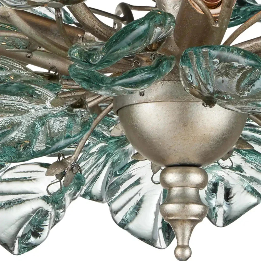 Baobab Wrought Iron Framed Glass Semi-Flush Mount