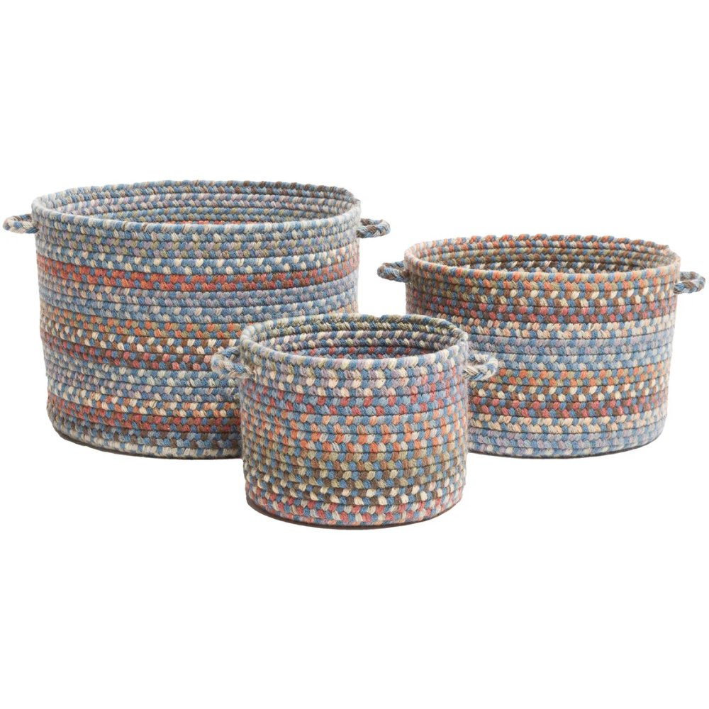 Rhody Rug Bar Harbor Wood Braided Handmade Basket 3PC