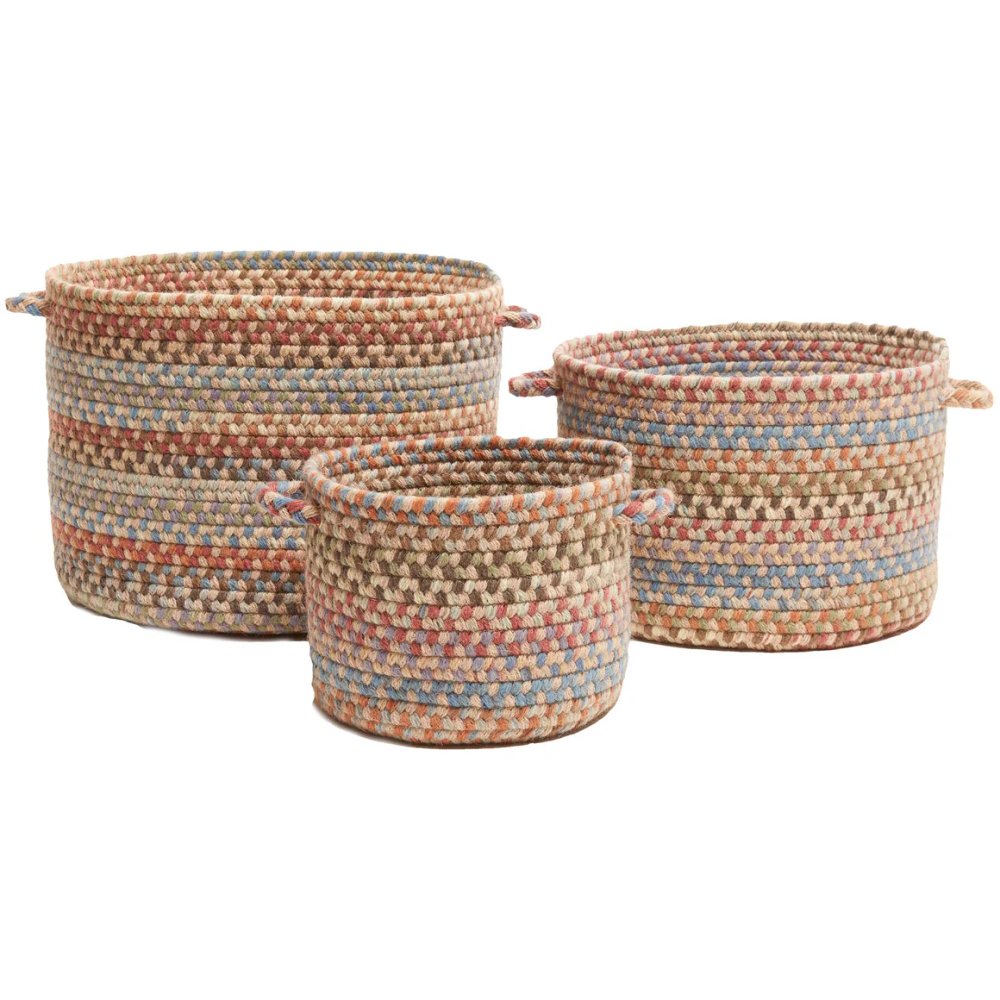 Rhody Rug Bar Harbor Wood Braided Handmade Basket 3PC