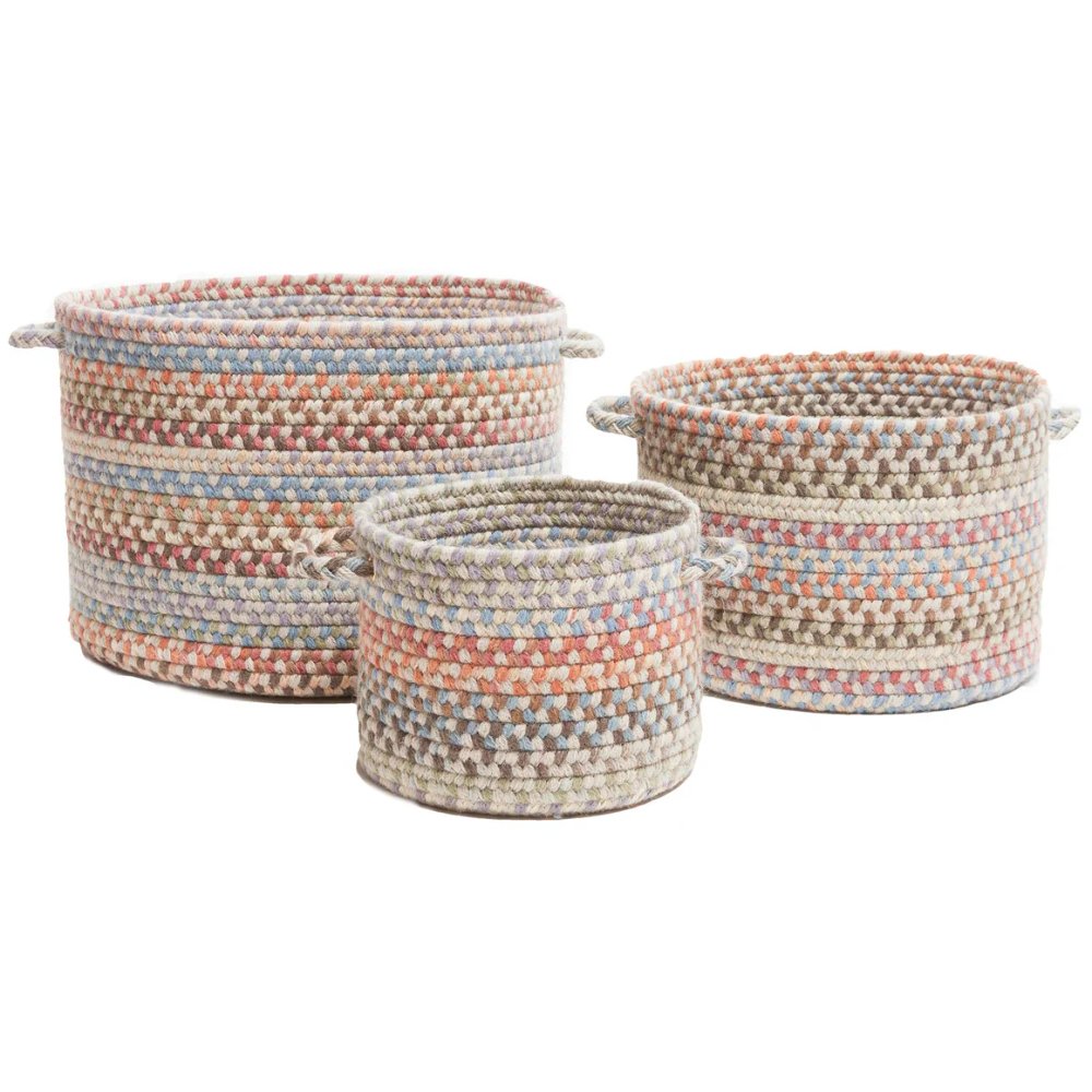 Rhody Rug Bar Harbor Wood Braided Handmade Basket 3PC