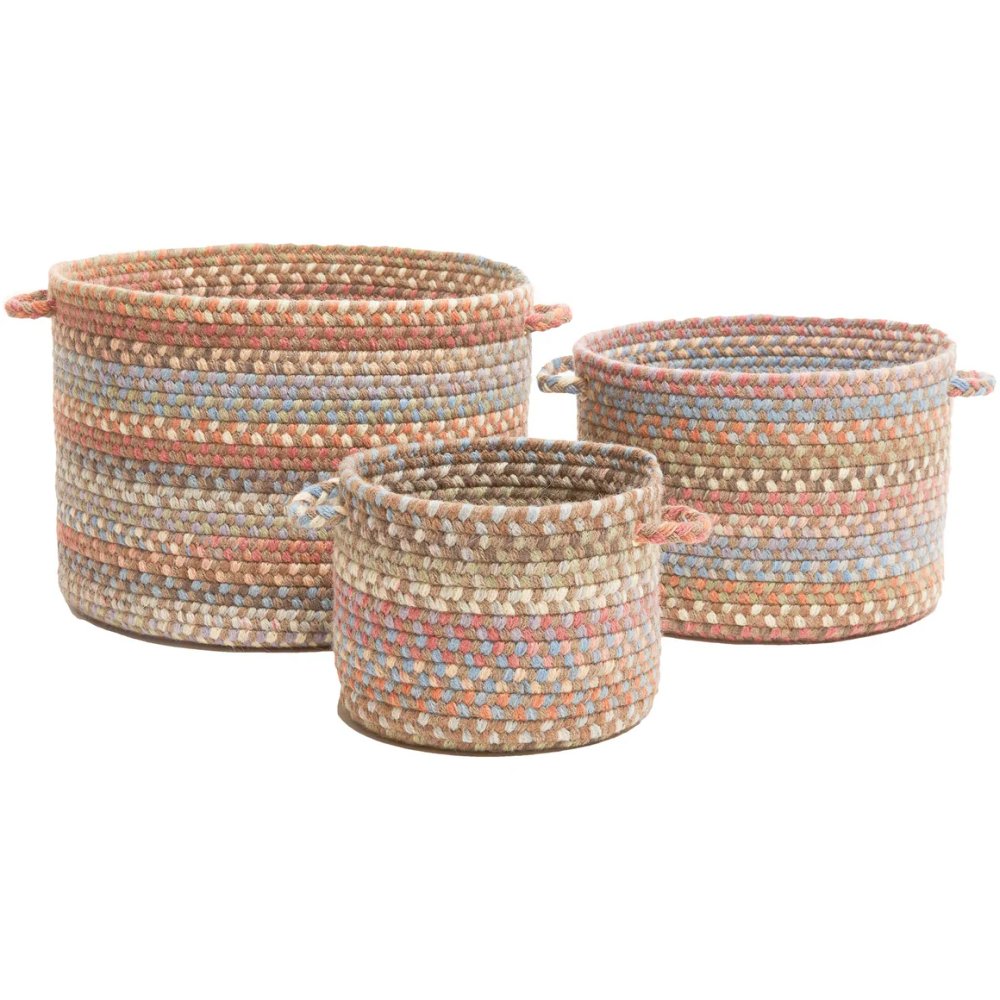 Rhody Rug Bar Harbor Wood Braided Handmade Basket 3PC