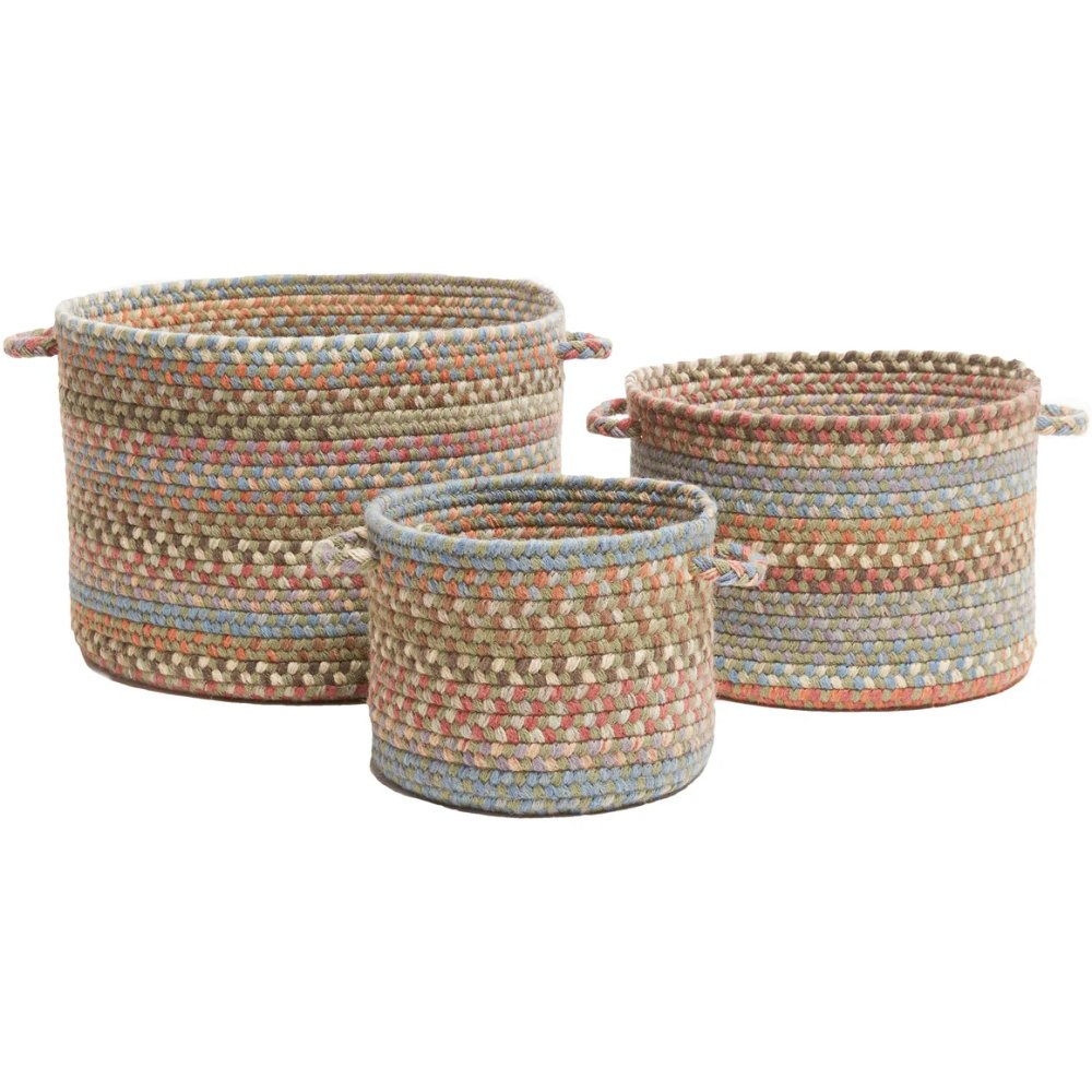 Rhody Rug Bar Harbor Wood Braided Handmade Basket 3PC
