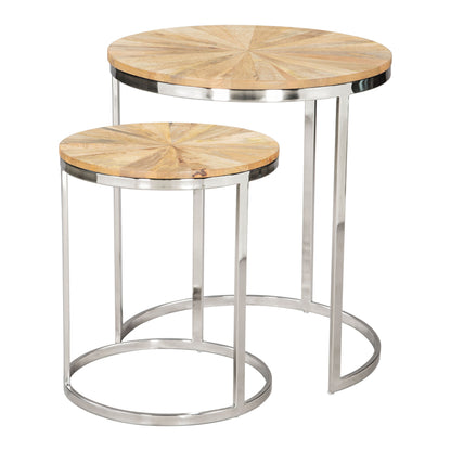 Bari Coffee Table Set (2-Piece) Natural-Coffee Tables-Zuo Modern-LOOMLAN