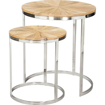 Bari Coffee Table Set (2 - Piece) Natural - LOOMLAN - Zuo Modern - Coffee Tables