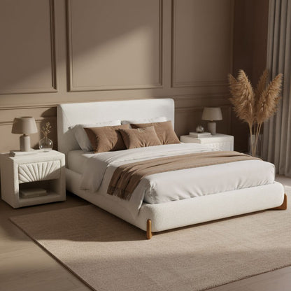 Zuo Modern Baris Ivory Textured Fabric Bed