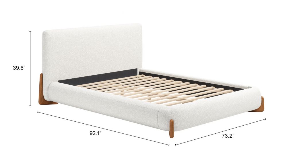 Zuo Modern Baris Ivory Textured Fabric Bed