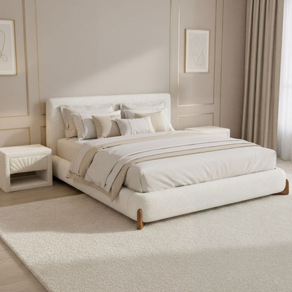 Zuo Modern Baris Ivory Textured Fabric Bed