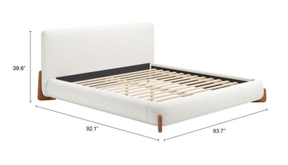 Zuo Modern Baris Ivory Textured Fabric Bed