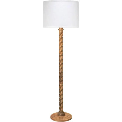 Barley Wooden Twist Floor Lamp