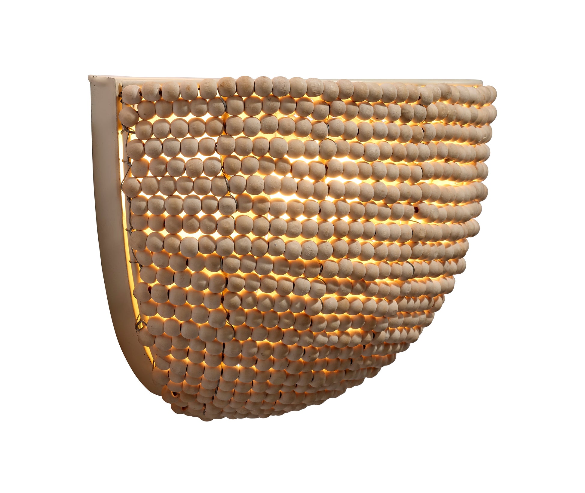 Barnacle Beaded Demi Lune Sconce-Wall Sconces-Jamie Young-Sideboards and Things