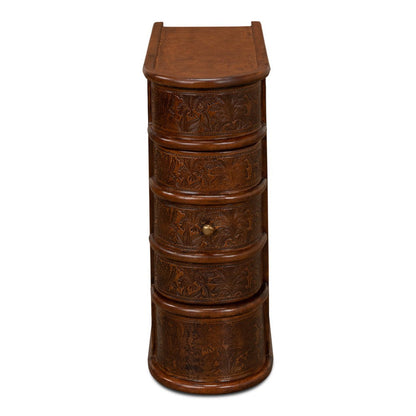 Barnes Leather Book Side Table-Side Tables-Sarreid-LOOMLAN