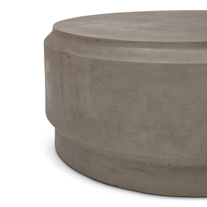 Urbia 39" Barrel Fiber Reinforced Concrete Round Coffee Table