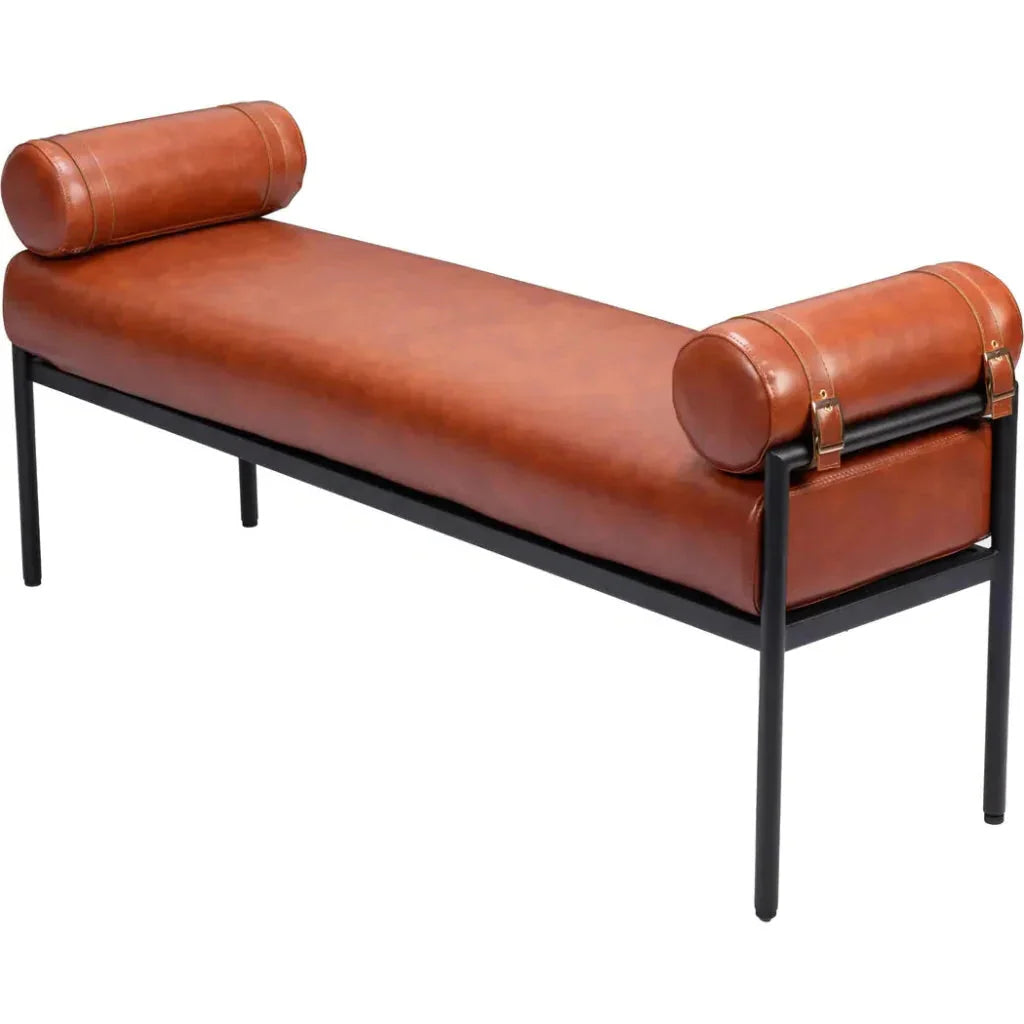 Barrow Steel Brown Bench - LOOMLAN - Zuo Modern - Bedroom Benches