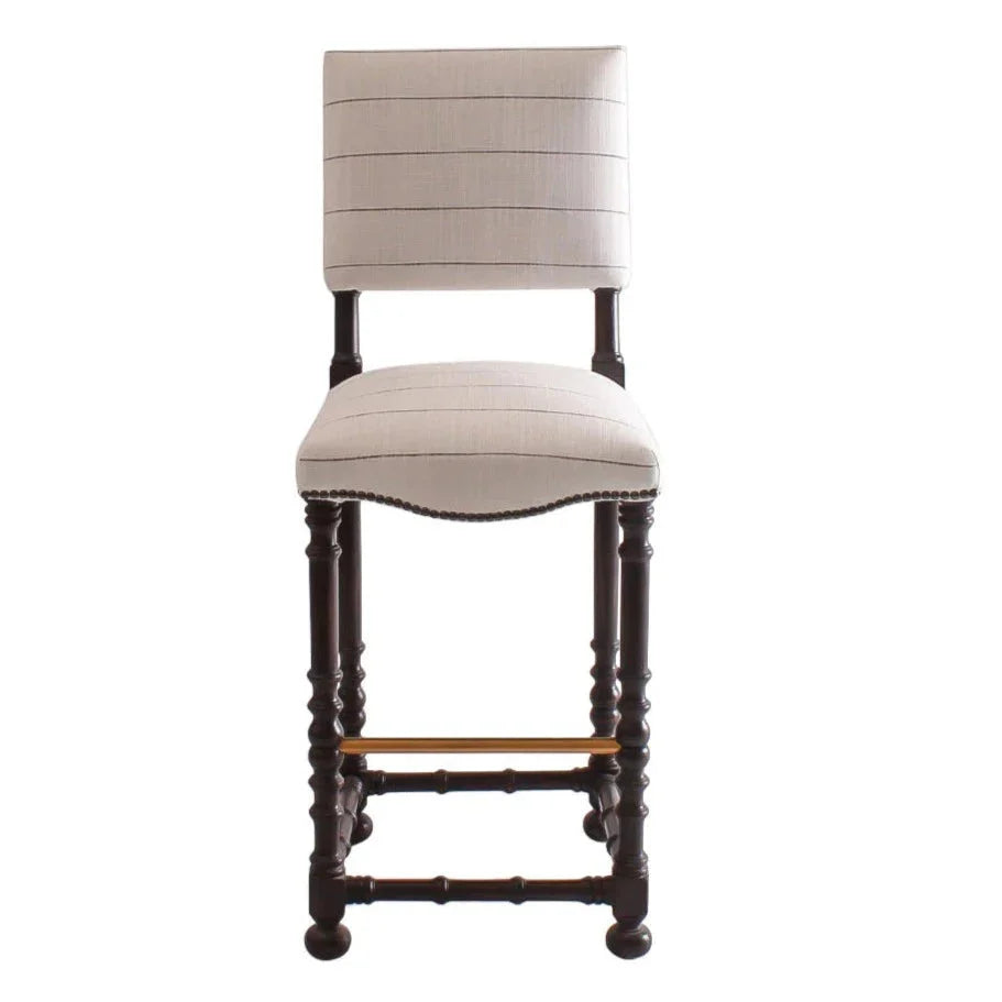 Barstool Portugues, Huntington Domino Stripe-Bar Stools-Peninsula Home-LOOMLAN