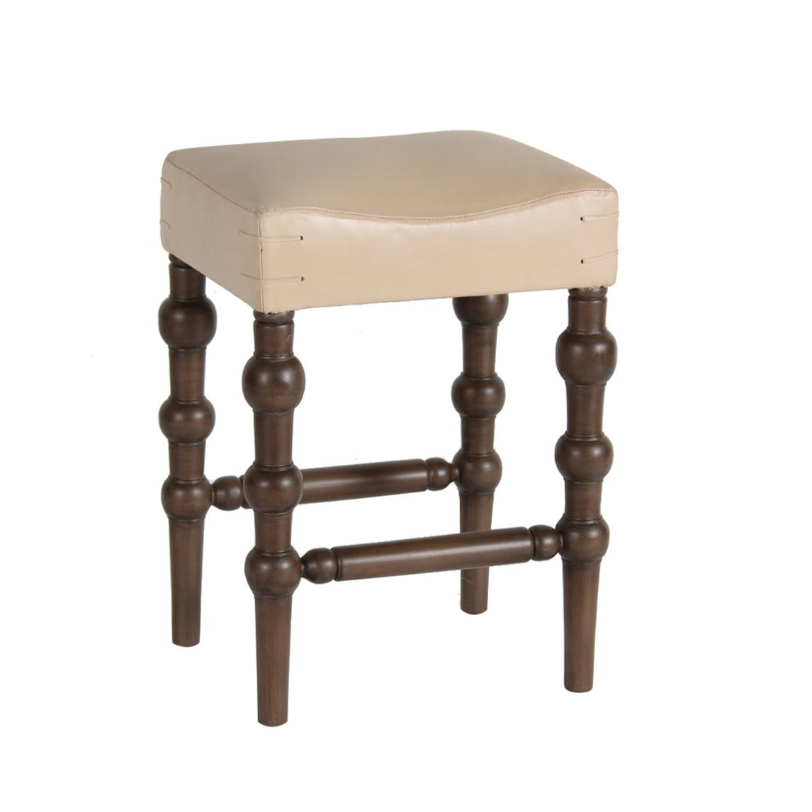 Barstool Tunisia, Smoke Leather-Bar Stools-Peninsula Home-LOOMLAN