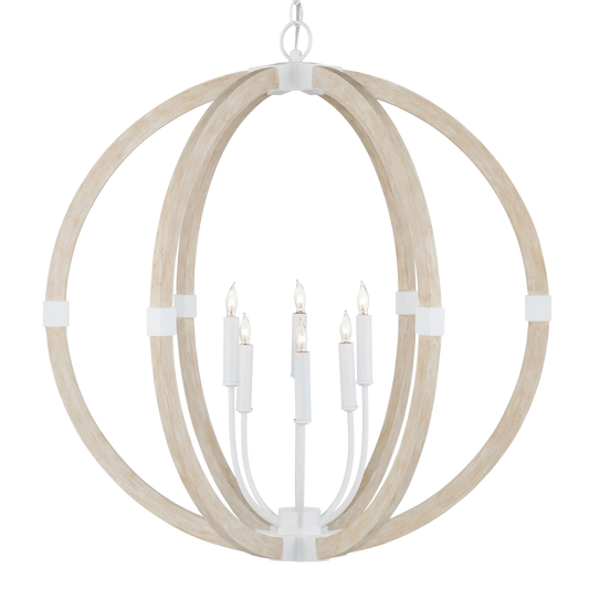 Bastian Sandstone Orb Chandelier-Chandeliers-Currey & Co-Sideboards and Things