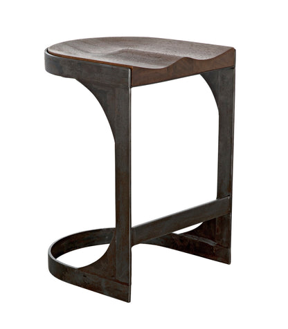 Baxter Wood and Steel Counter Stool-Counter Stools-Noir-Sideboards and Things